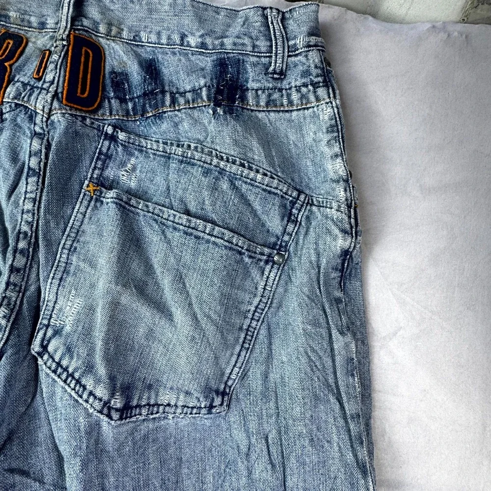 Vintage Jordan Jeans Mens 34x34 Blue Denim Distressed Hip Hop Straight Leg
